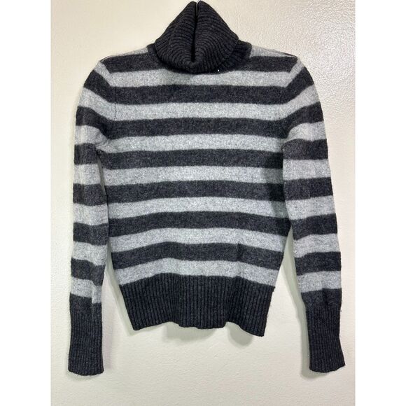 L.O.G.G. H&M Women's Gray on Gray Striped Wool Blend Turtleneck Sweater Size M - Picture 1 of 4